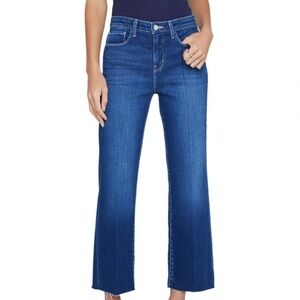 L'agence Women’s Wanda Cropped Wide Leg Raw Hem Jeans In Sutton Size 28